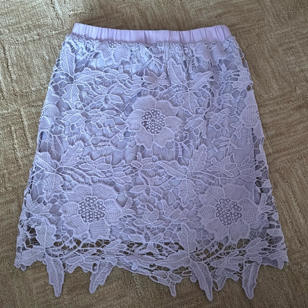 Tobi lavender lace mini skirt